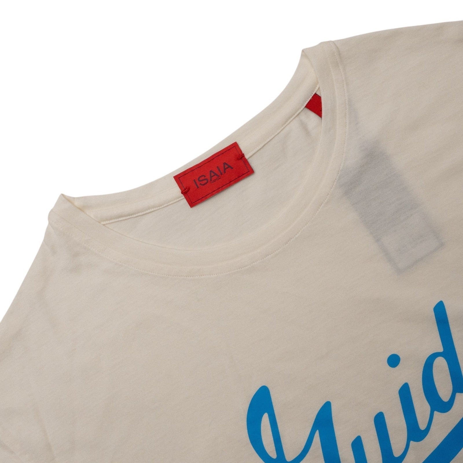 550$ ISAIA NAPOLI "Capri" Cotton Jersey Short Sleeve Handmade T-Shirt Ivory