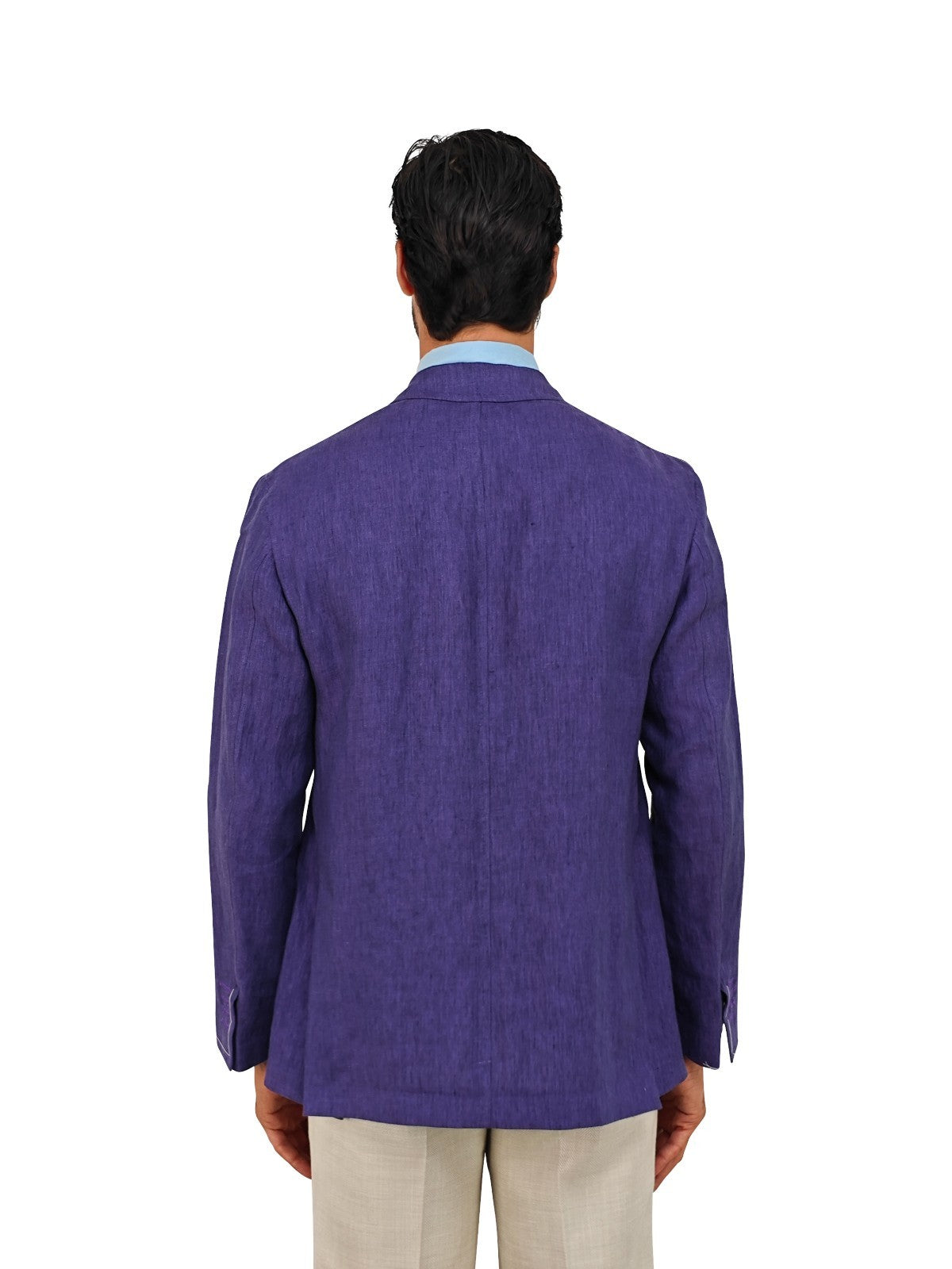 $1650 RUBINACCI NAPOLI Purple Unlined Jacket Sport Coat  100% Linen 40 US 50 EU