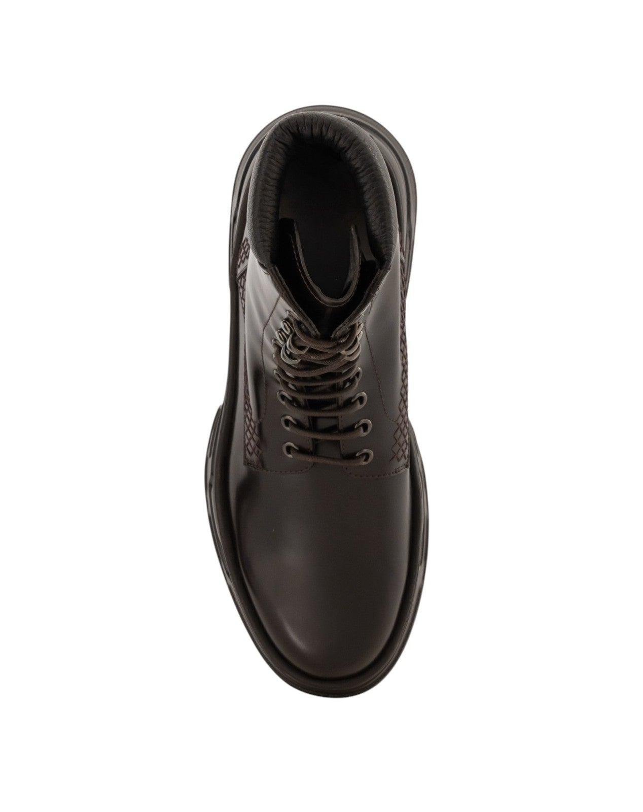 1620$ GIORGIO ARMANI Combat Boots Shoes Chocolate Leather 5.5 UK 6.5 US 39.5 IT