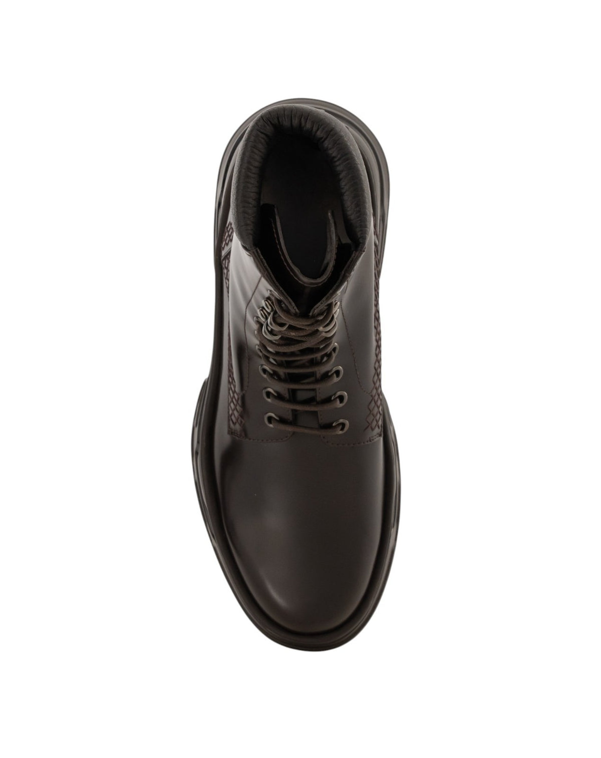 1620$ GIORGIO ARMANI Combat Boots Shoes Chocolate Leather 5.5 UK 6.5 US 39.5 IT