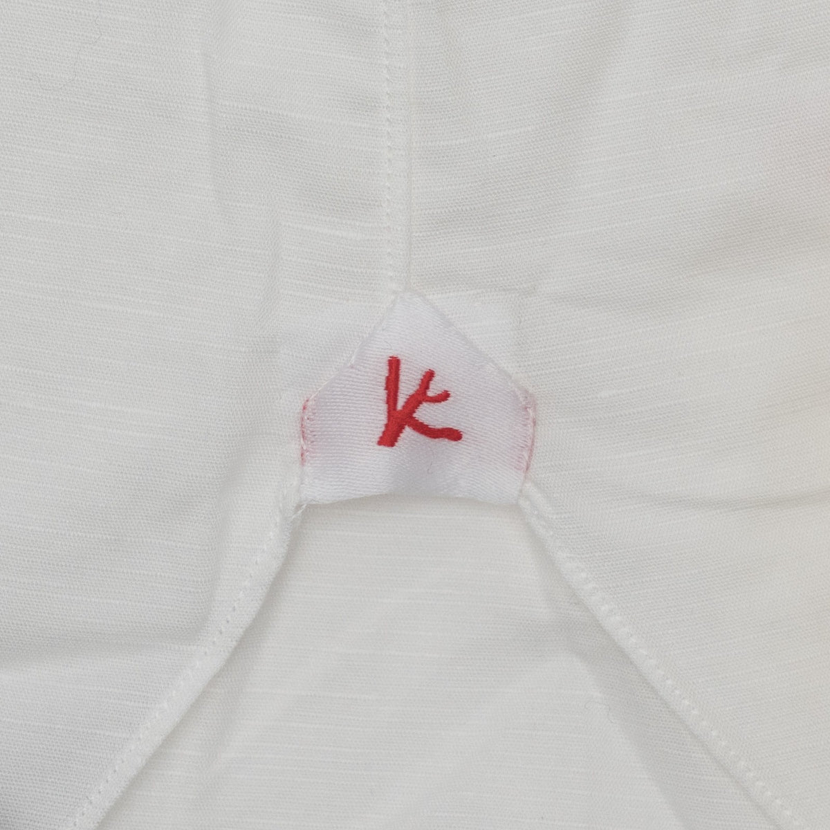 765$ ISAIA NAPOLI "Mix" Hand-Sewn Dress Shirt Cotton Linen White