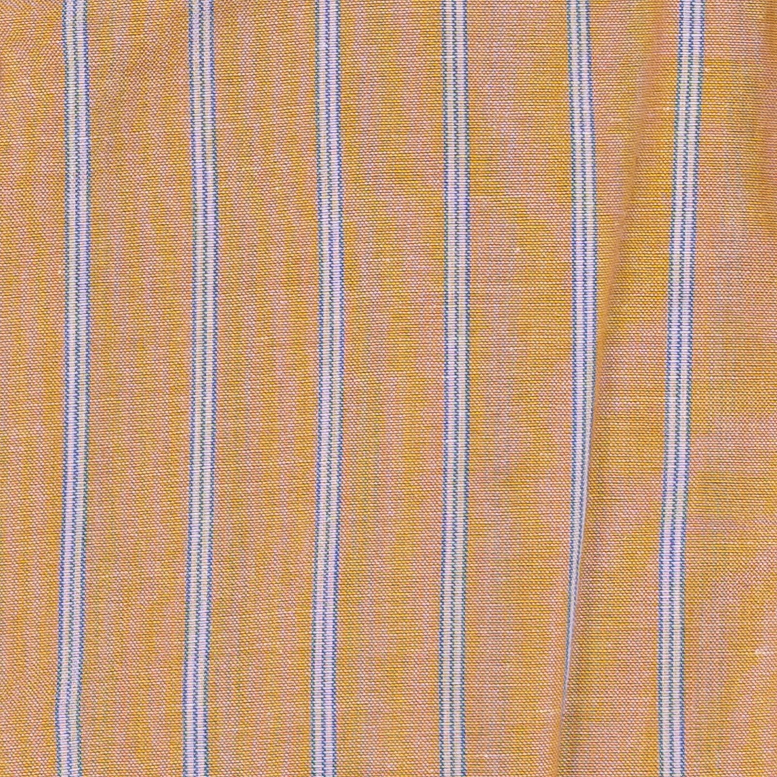 520$ RUBINACCI NAPOLI Orange Hand-Sewn Striped Shirt Cotton Classic Fit   5Q
