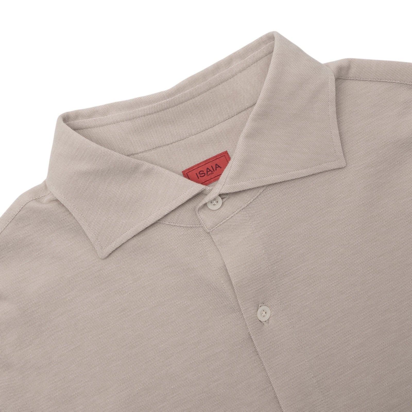 665$ ISAIA NAPOLI Dress Shirt Light Beige Solid Cotton 17.5 - 44