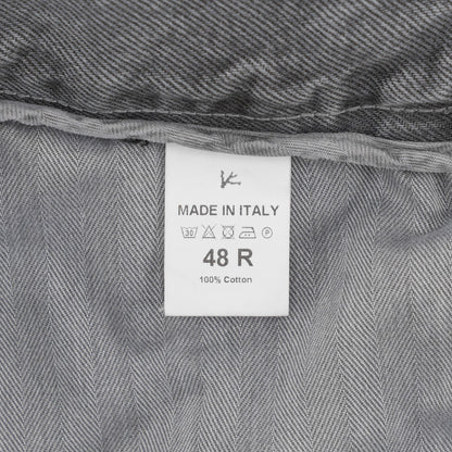 795$ ISAIA NAPOLI "Chiaia" Gray Denim Jeans 5 Pocket Pant Cotton 32 US / 48 EU