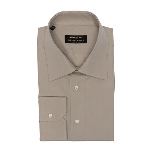 690$ ITALIAN LUXURY GERLIN Shirt Sand Swiss Cotton  4S ZILLI