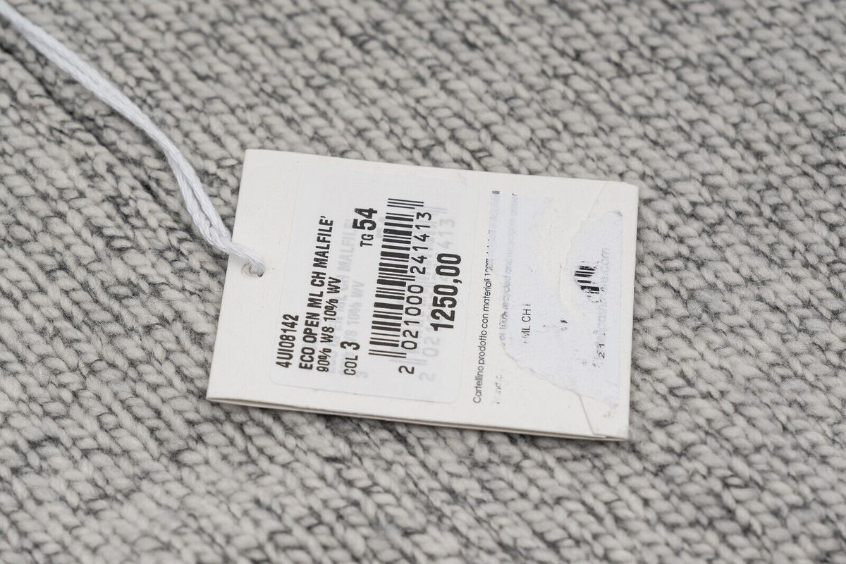 $2000 FEDELI CASHMERE "Malfilè" Gray Cardigan Jacket Full Zip Cashmere