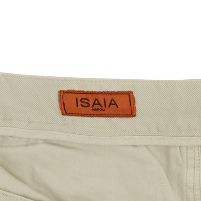 690$ ISAIA NAPOLI Beige Denim Cotton Stretch 5 Pockets Pant Regular 42 US 58 EU