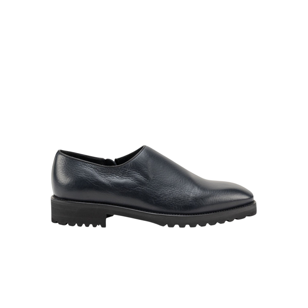 1200$ TESTONI Low Boot Slip On Zip Shoes Deer Navy 8 UK / 9 US / 42 IT