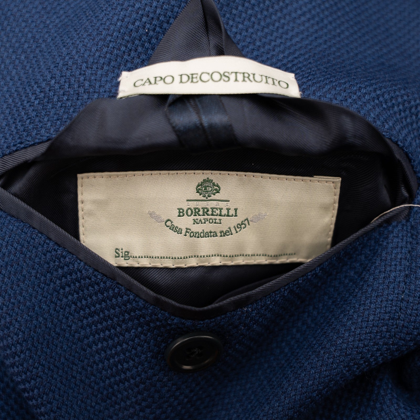 $1850 LUIGI BORRELLI NAPOLI Blue Jacket Sport Coat Knit Wool 36 US / 46 EU
