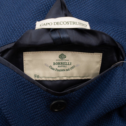 $1850 LUIGI BORRELLI NAPOLI Blue Jacket Sport Coat Knit Wool 36 US / 46 EU
