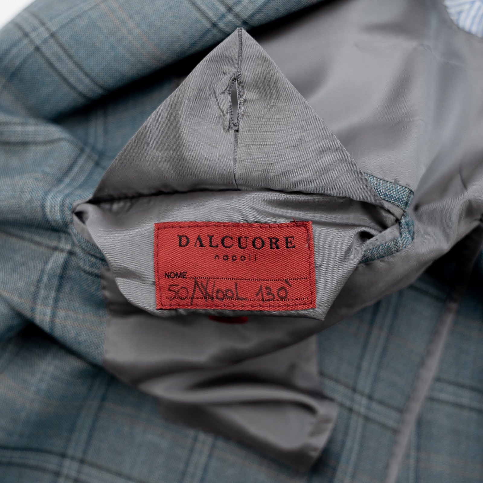Sartoria DALCUORE NAPOLI Total Hand-Sewn Jacket Sport Coat Wool 130's Dusty Blue