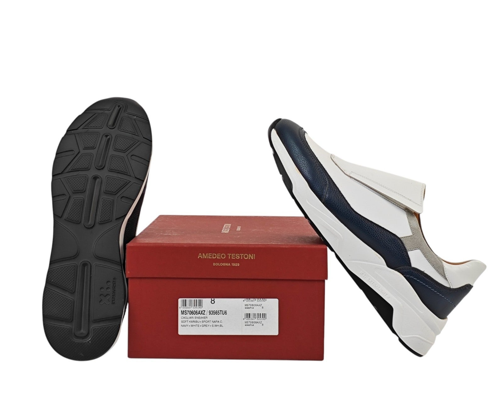 1100$ TESTONI "Cagliari" SlipOn Sneaker Karibu Calf + Suede 8 UK  / 9 US / 42 IT