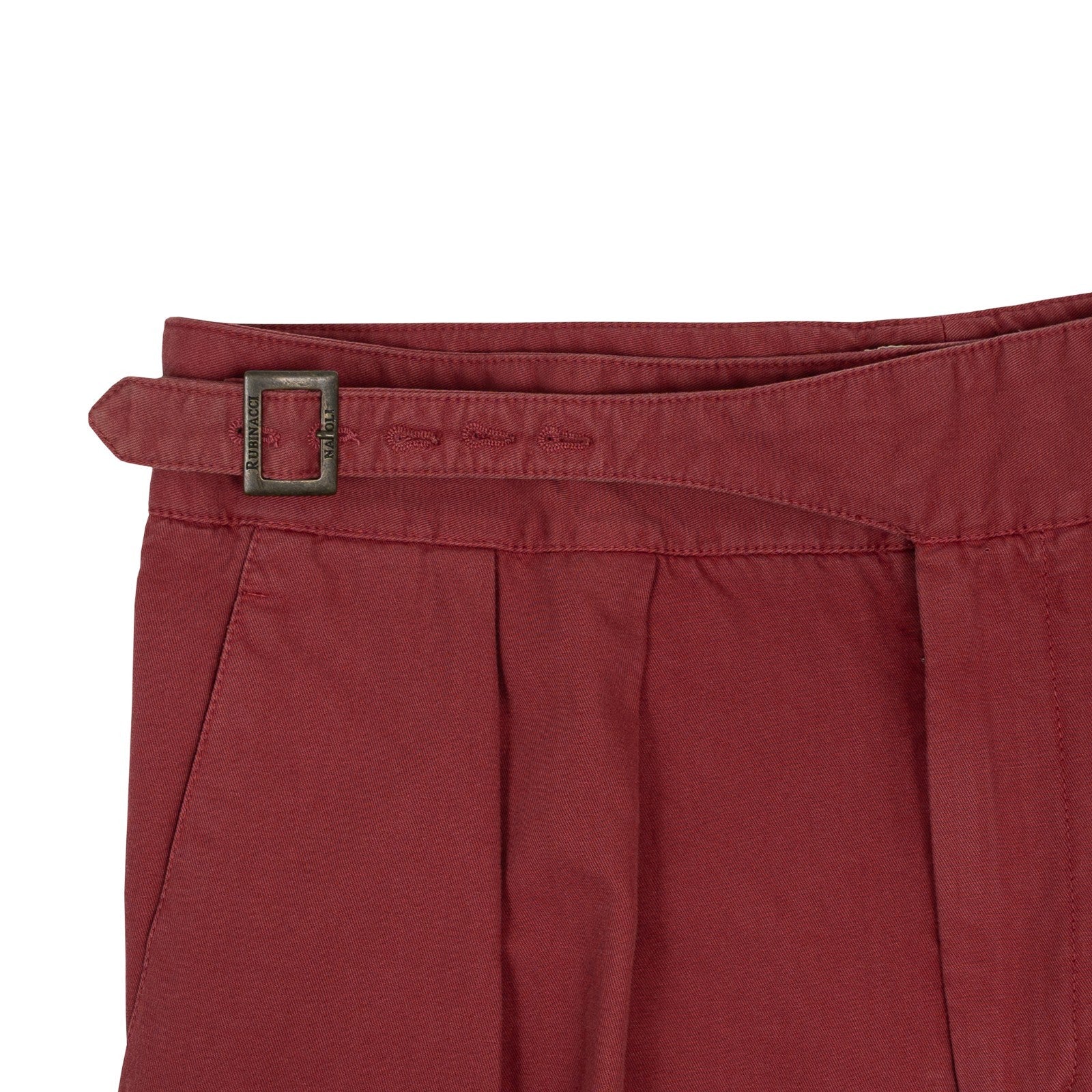 625$ RUBINACCI NAPOLI "Manny" Wine Cotton High Rise Trouser Pant Gurkha