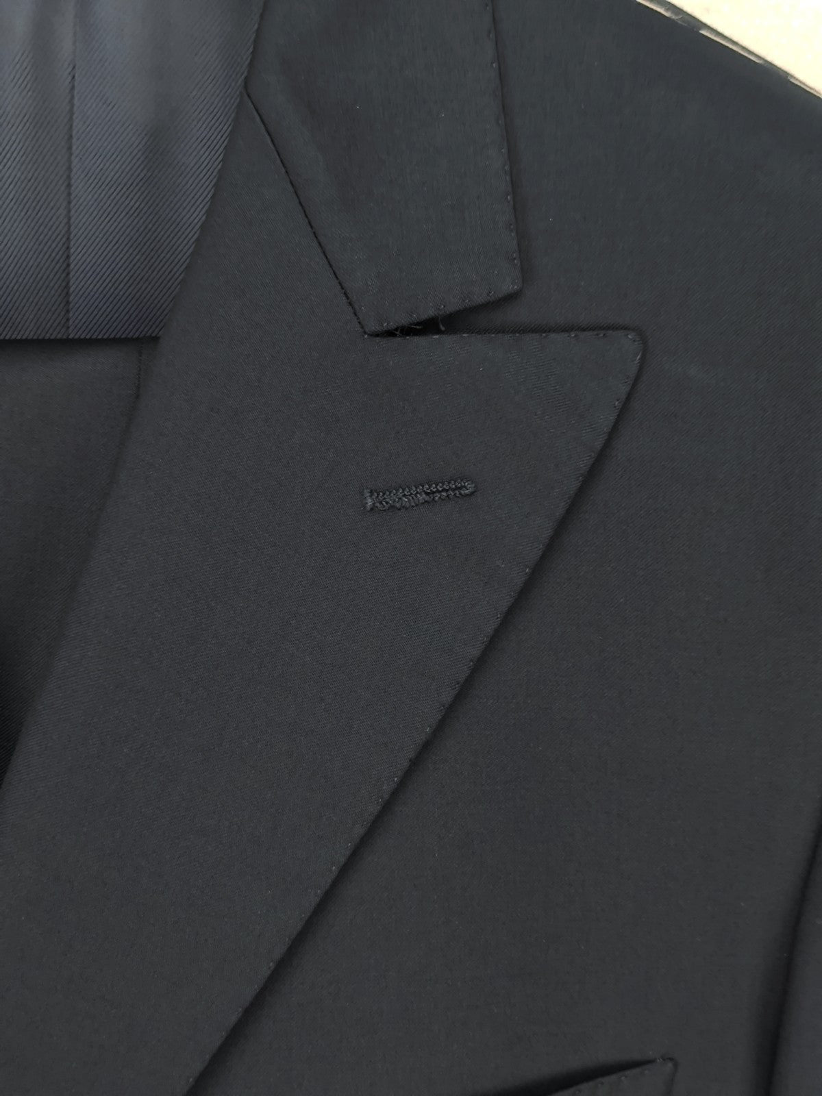 $2200 RAFFAELE CARUSO Blue Navy Peak Suit LORO PIANA Wool 130's  46 US / 56 EU