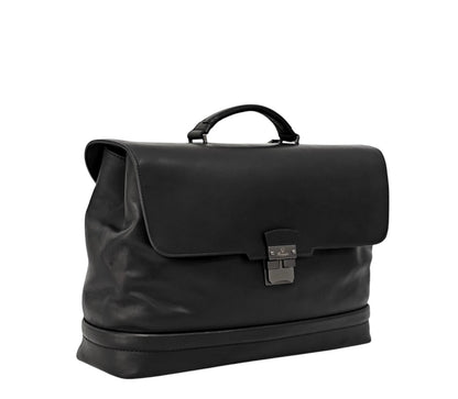 1220$ PINEIDER FIRENZE 1774 "Metro Smooth" Calf Briefcase Work Doctor Bag Black