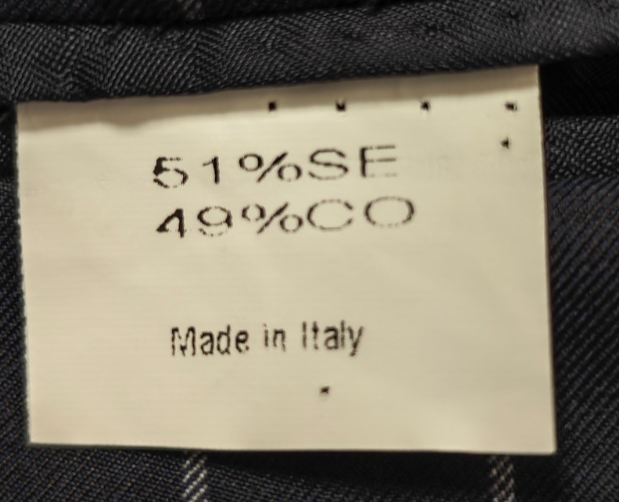 $1300 SARTORIA PATOS by SANTARELLI Suit Striped Blue ZEGNA SILK SKIN  / COTTON