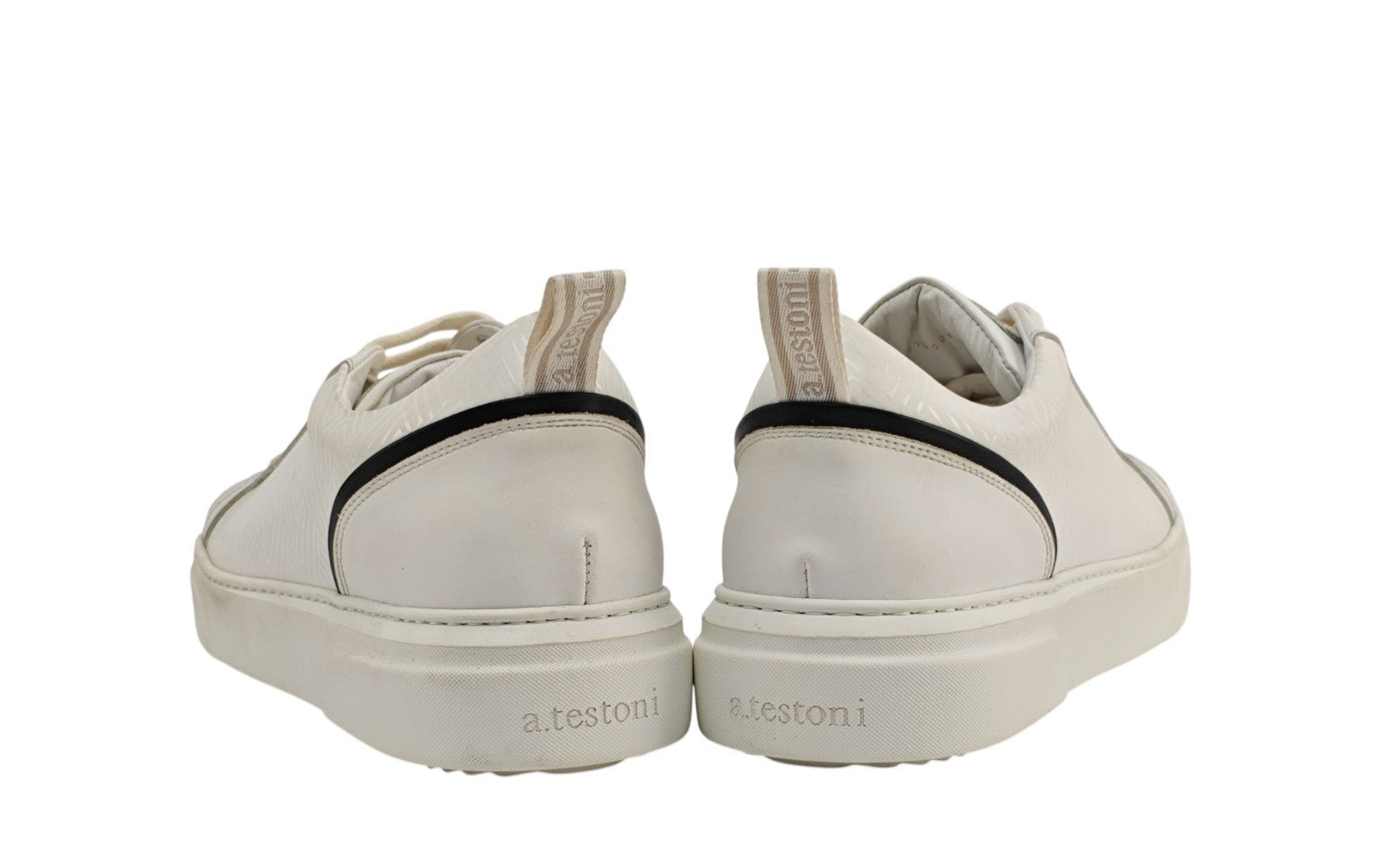 700$ TESTONI Sneaker Weaving T Macro Calf White 8 UK  / 9 US / 42 IT