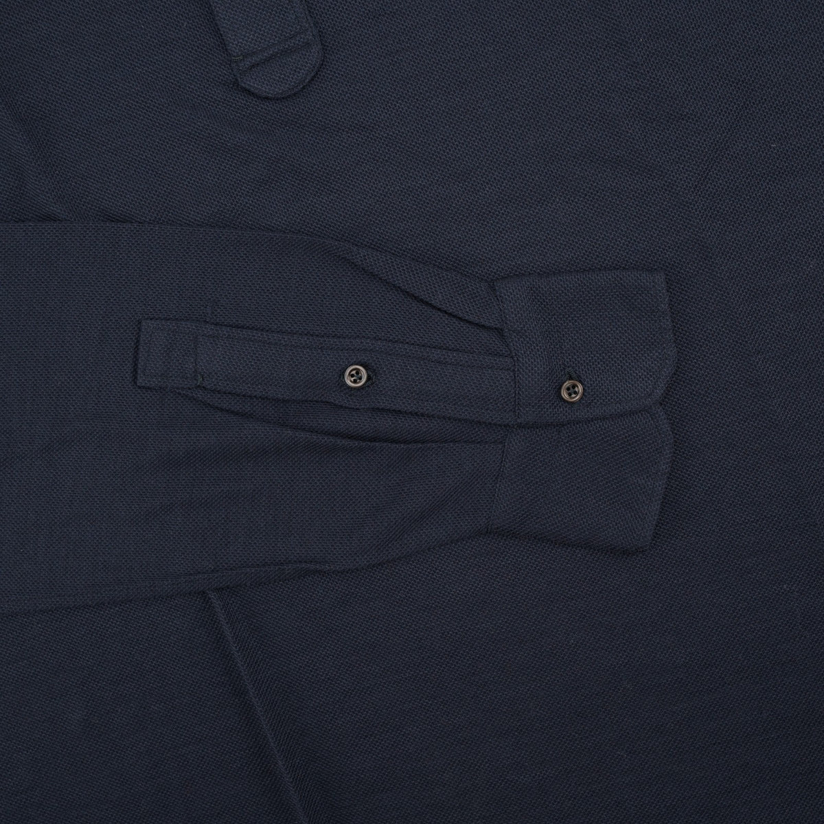 1200$ ISAIA NAPOLI Midnight Blue Polo Long Sleeve 100% Wool - Made in italy