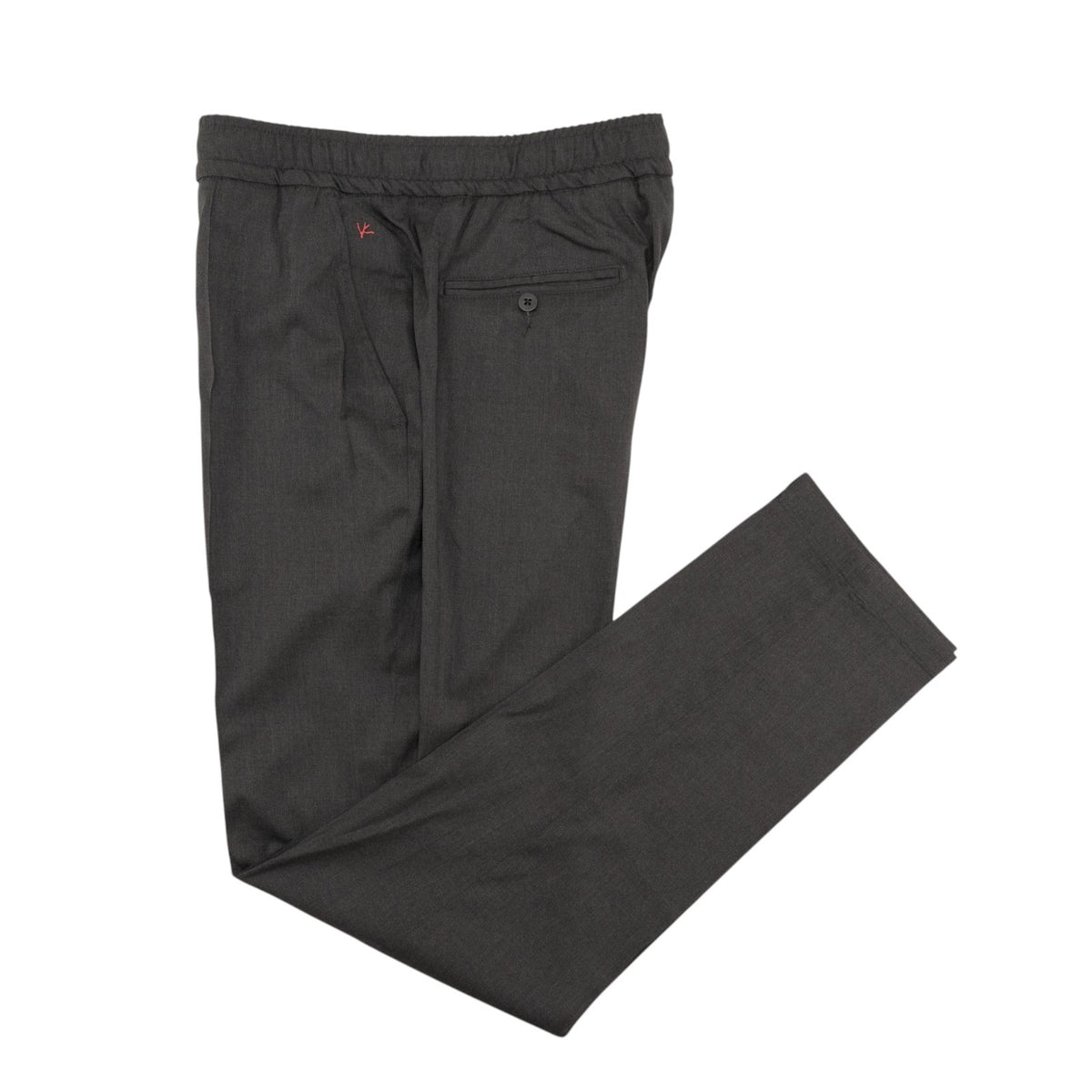 1350$ ISAIA NAPOLI Charcoal Gray Drawstring Pant Wool - Silk Relaxed 38 US 54 EU