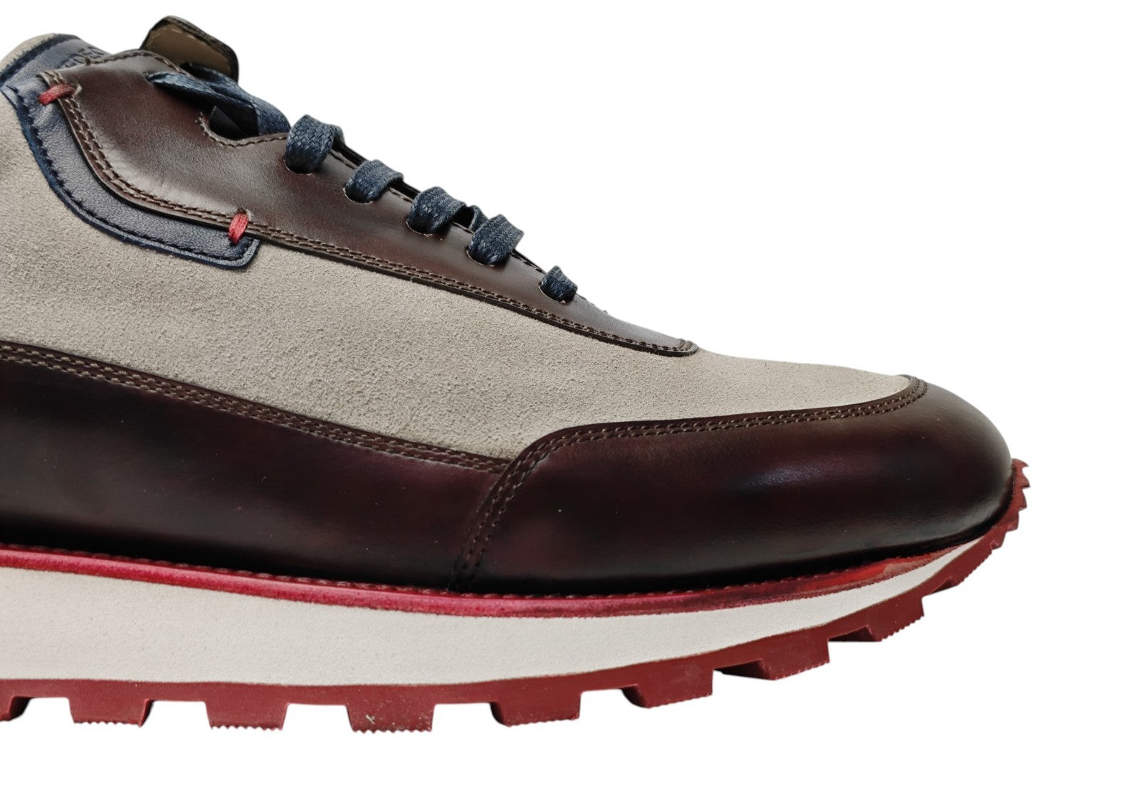 1200$ TESTONI "Piuma" Sport Sneaker Suede + Calf  9 UK / 10  US / 43 IT