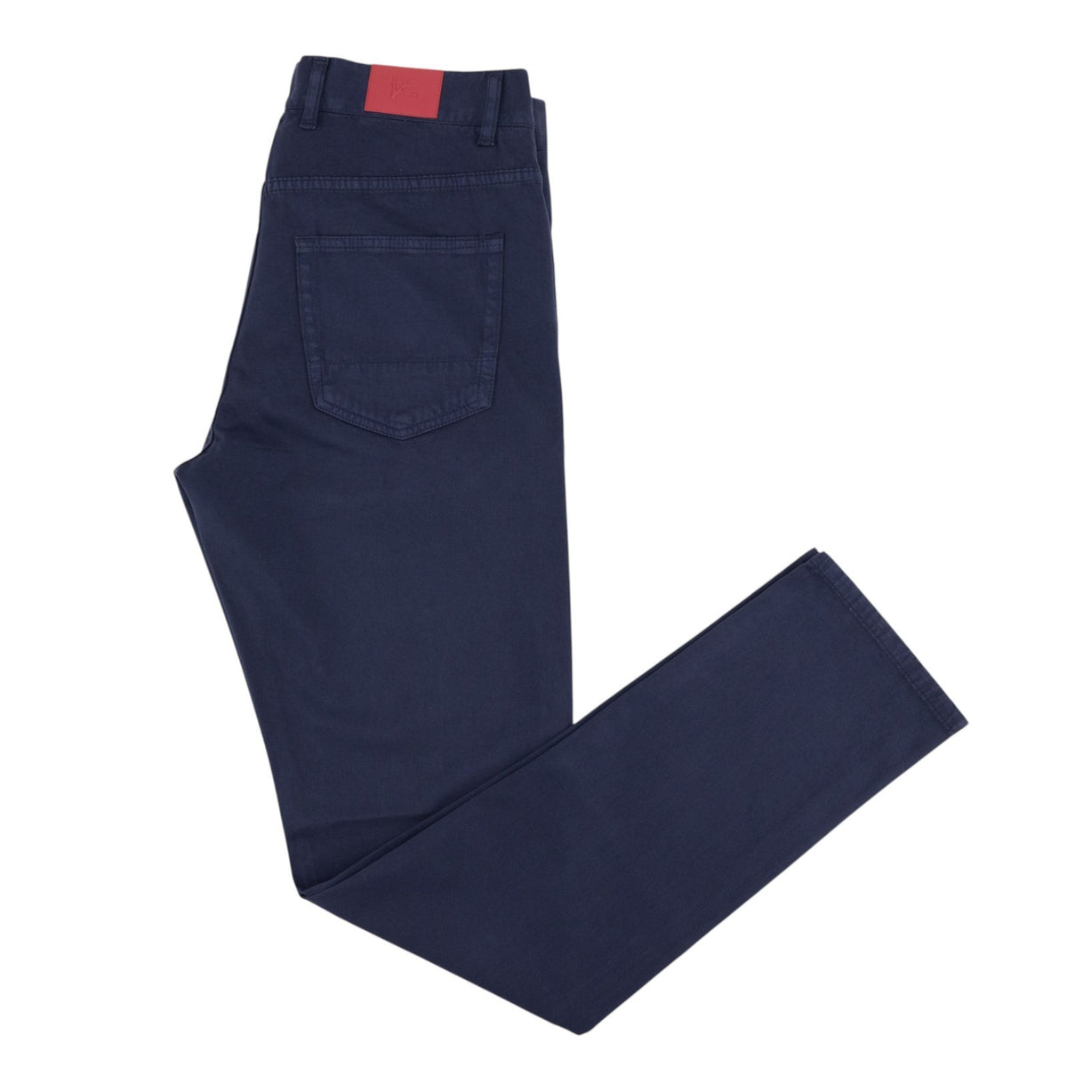 850$ ISAIA NAPOLI "Chiaia" Blue Chino Sport Pant Cotton  Cashmere - Leather Tag