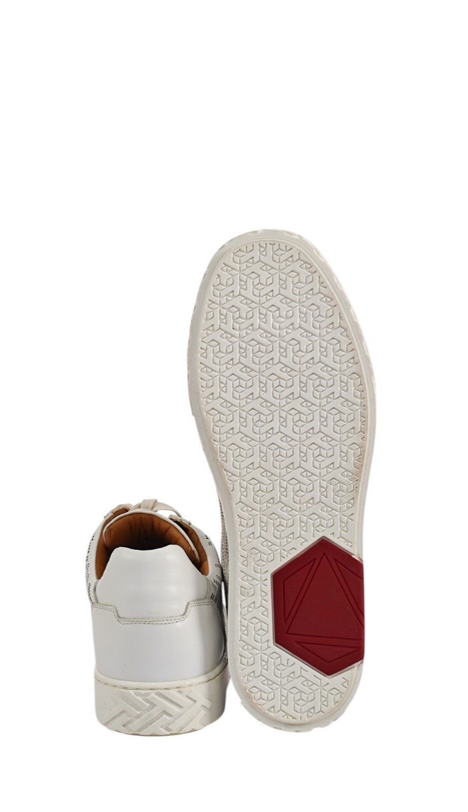950$ TESTONI Ravenna White Sneaker Perforated Interlock 8 UK / 9  US / 42 IT