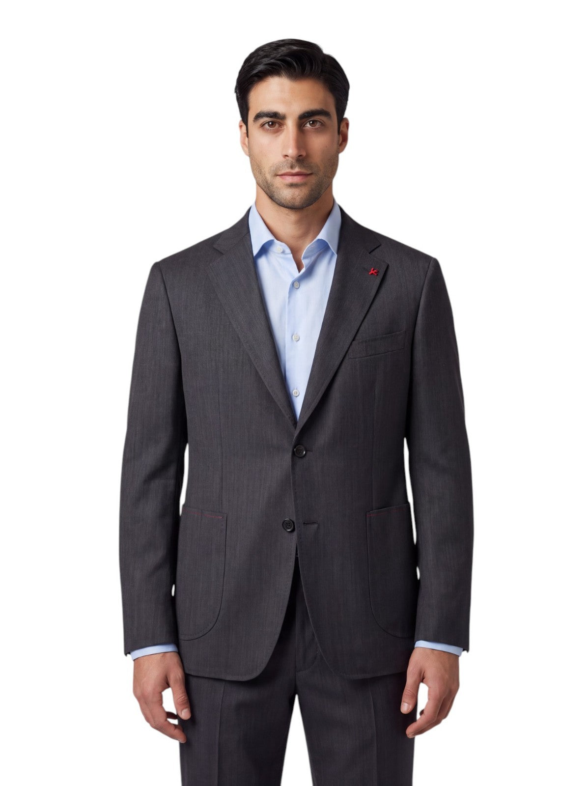 $6850 ISAIA NAPOLI "Capri" Gray Suit Hand-Sewn Fine Wool Herringbone