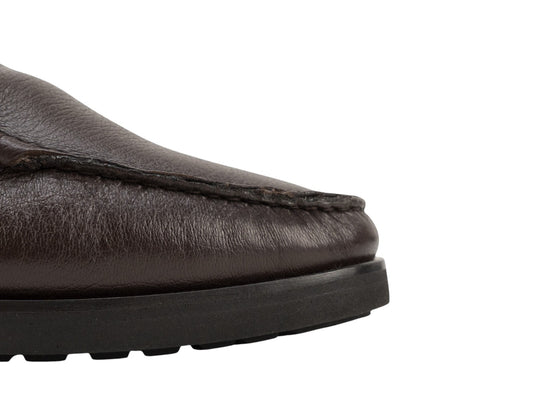 1300$ TESTONI "Gargano" Loafer Shoes Deer + Fur Lining Cigar 8 UK / 9 US / 42 IT