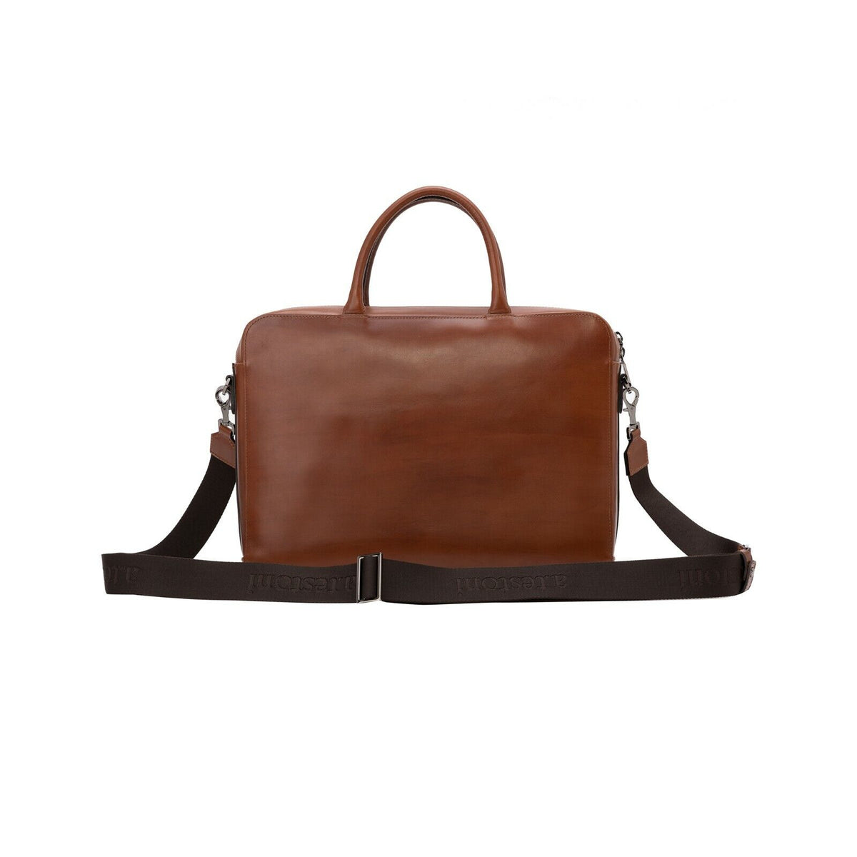 $1090 Testoni Bologna Caramel Briefcase PC Case Deluxe Antiqued Calf 