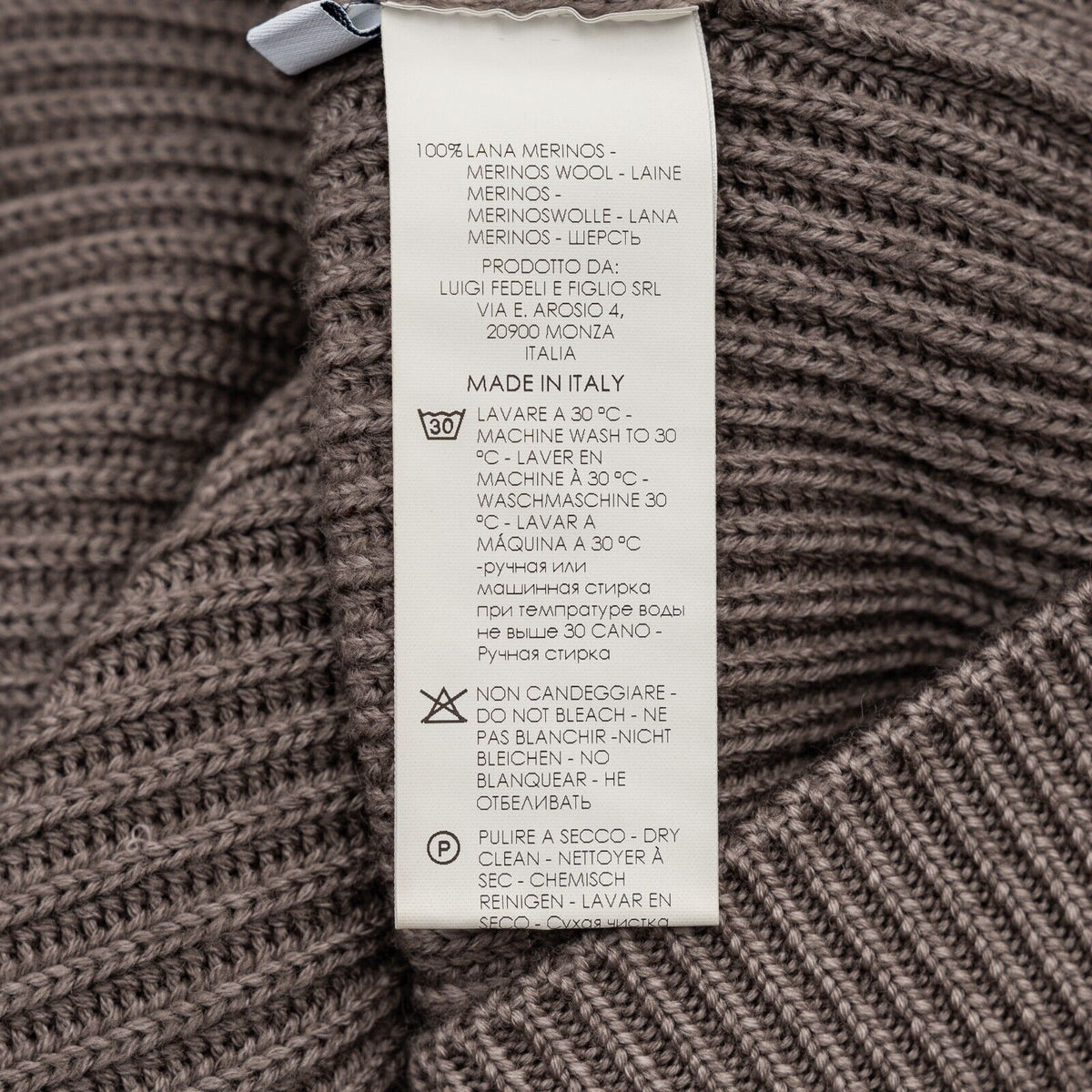 $1900 FEDELI "Terminillo" Taupe Jacket Cardigan Thick Merinos Wool Shawl Collar