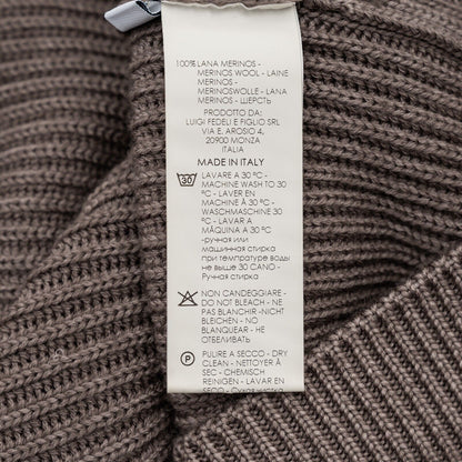 $1900 FEDELI "Terminillo" Taupe Jacket Cardigan Thick Merinos Wool Shawl Collar
