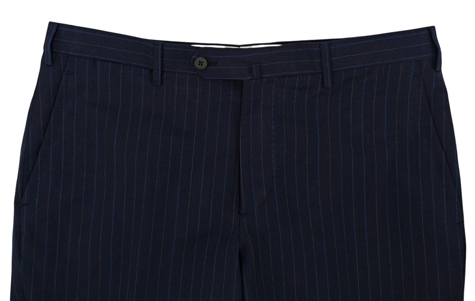 $6650 ISAIA "Domenico" Blue Striped Suit Wool - Linen 42 US / 52 EU  7R