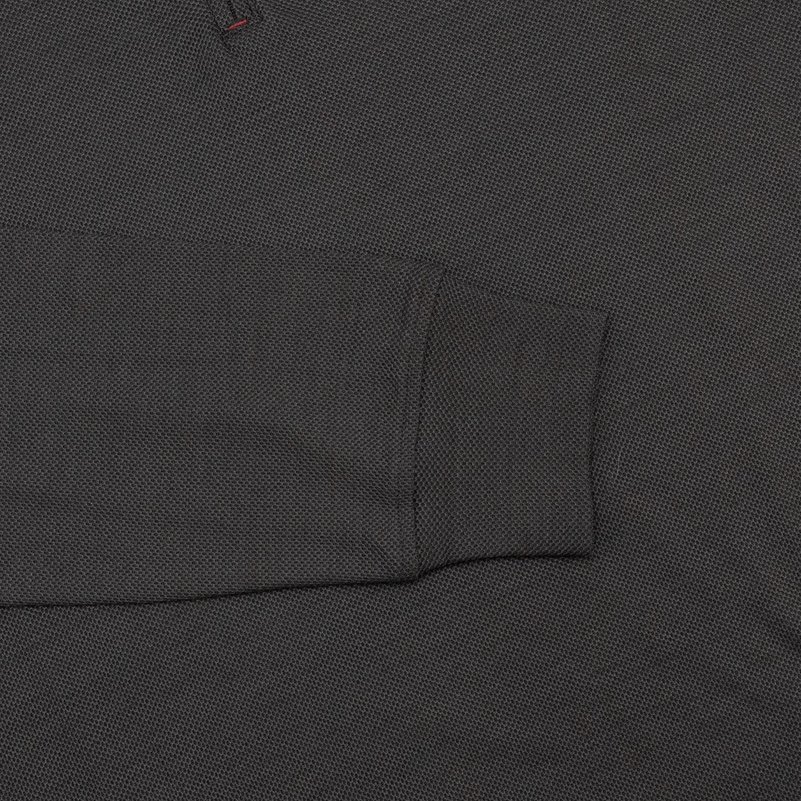 1200$ ISAIA NAPOLI " Logo" Gray Polo Zip Long Sleeve Knit Wool Jersey
