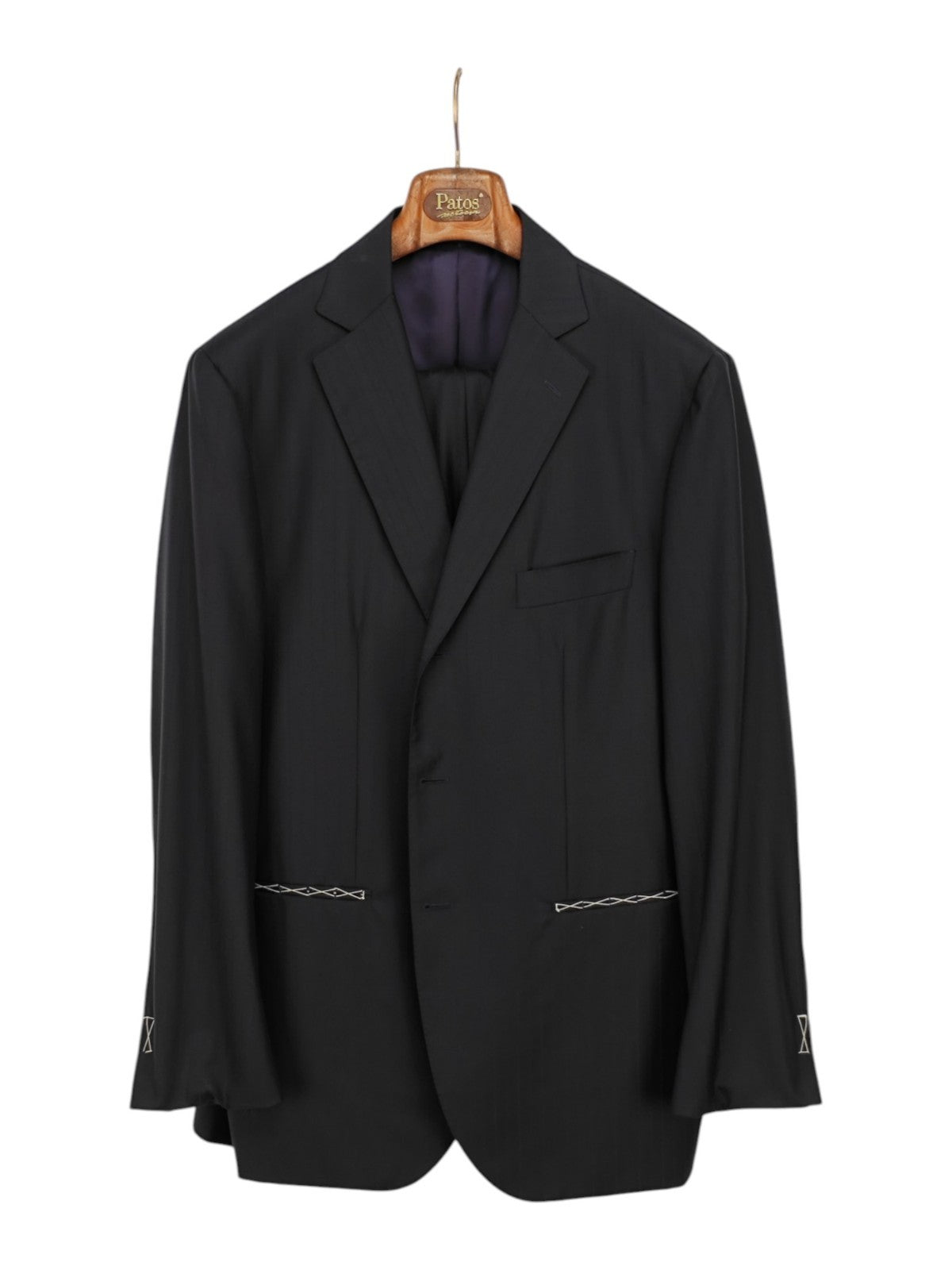 $1300 SARTORIA PATOS by SANTARELLI 1915 Suit Blue Navy Wool  44 US / 54 EU