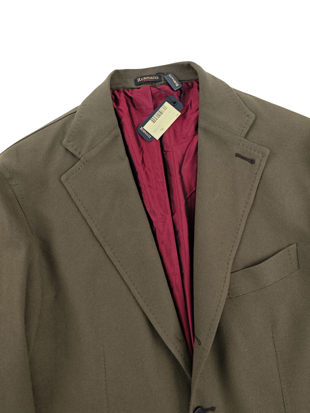 $1950 RUBINACCI NAPOLI Dark Green Jacket Sport Coat Cashmere Wool  42 US 52 EU