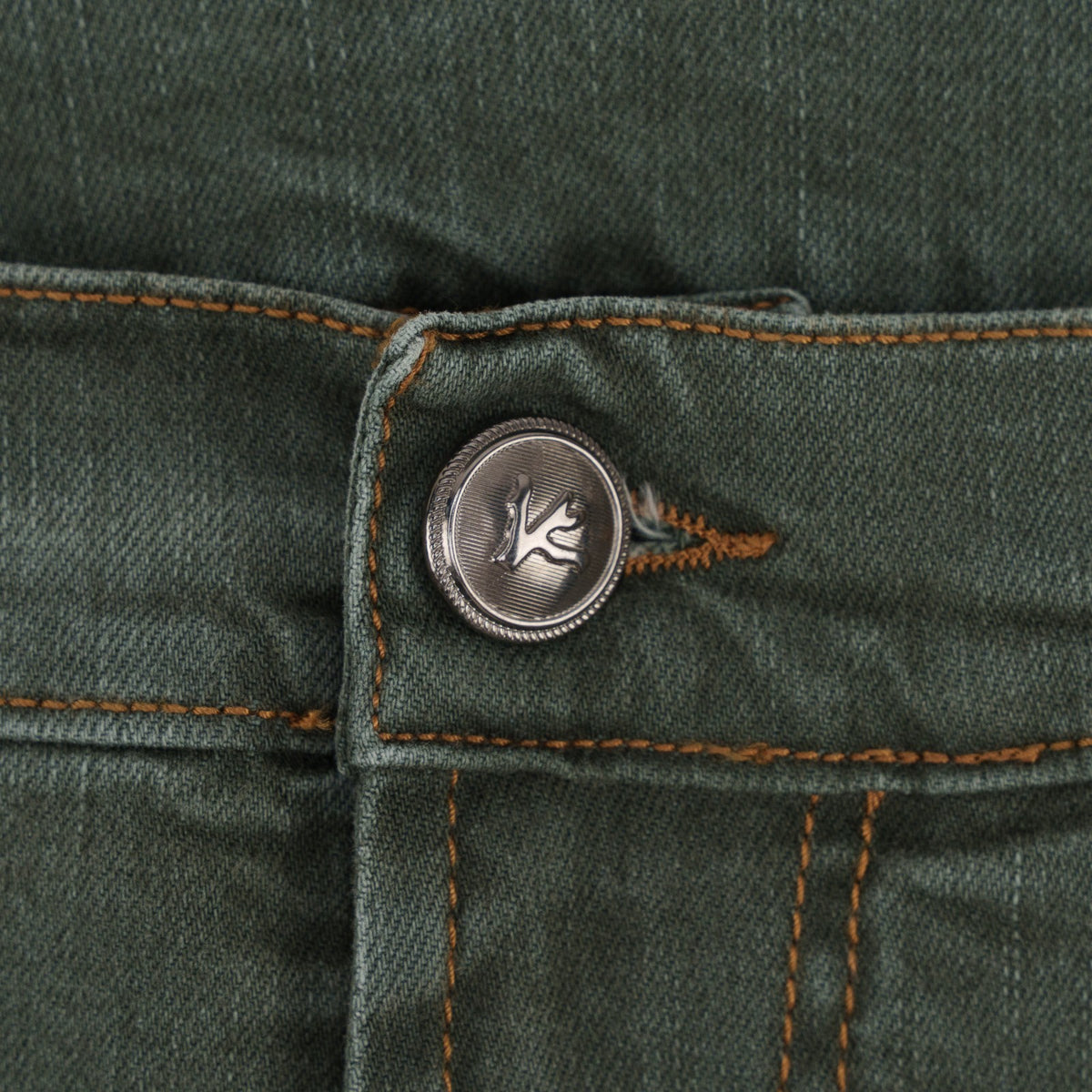 690$ ISAIA NAPOLI Washed Green Denim Jeans 5 Pockets Cotton Slim 40 US / 56 IT