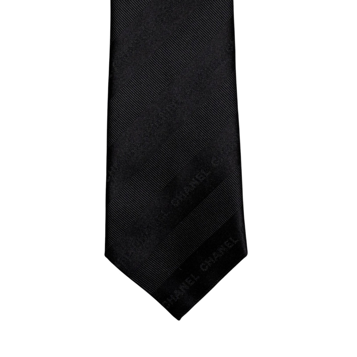 $300 CHANEL PARIS Midnight Blue Regimental Tie 100% Silk - Made in Italy