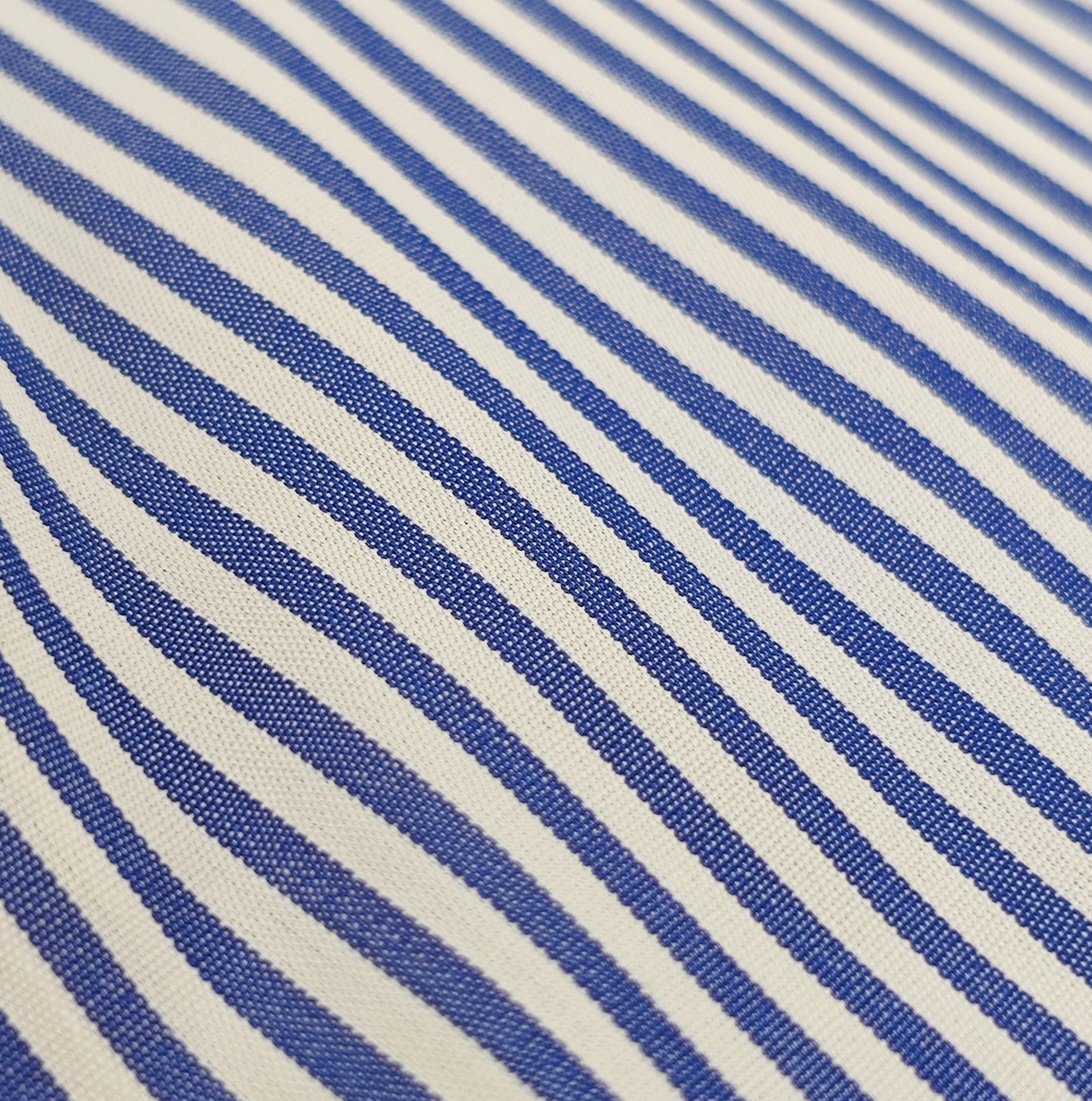 730$ ISAIA NAPOLI "Mix" Dress Shirt Blue Striped Oxford Cotton 17.5 - 44