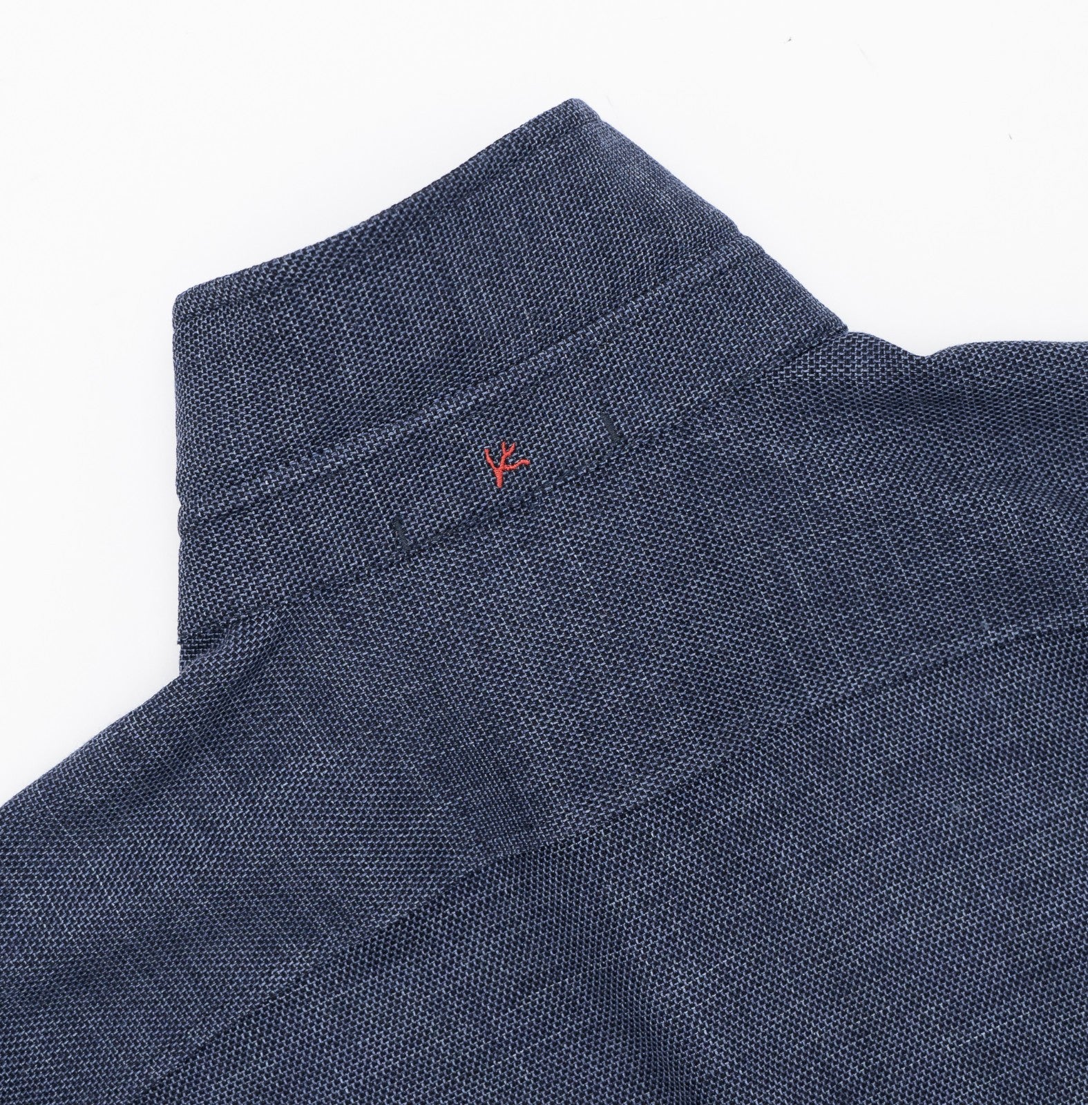 $1650 ISAIA "Comfort Project" Blue Hand-Sewn Overshirt Jacket Wool Silk Size L
