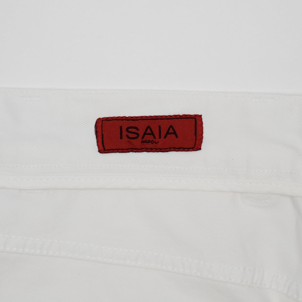 690$ ISAIA NAPOLI White 5 Pockets Denim Jeans Pant Cotton Slim Fit 34 US / 50 EU