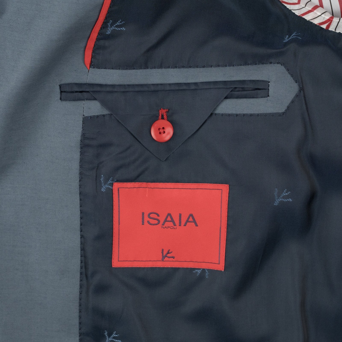 $3995 ISAIA NAPOLI Slate Blue Trench Coat Hand-Sewn Cotton 38 US / 48 EU
