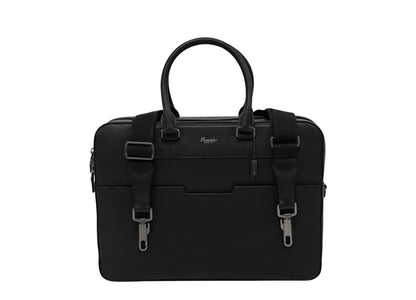 1240$ PINEIDER FIRENZE "Metro Smooth" Black Calf PC Briefcase Bag Document Case