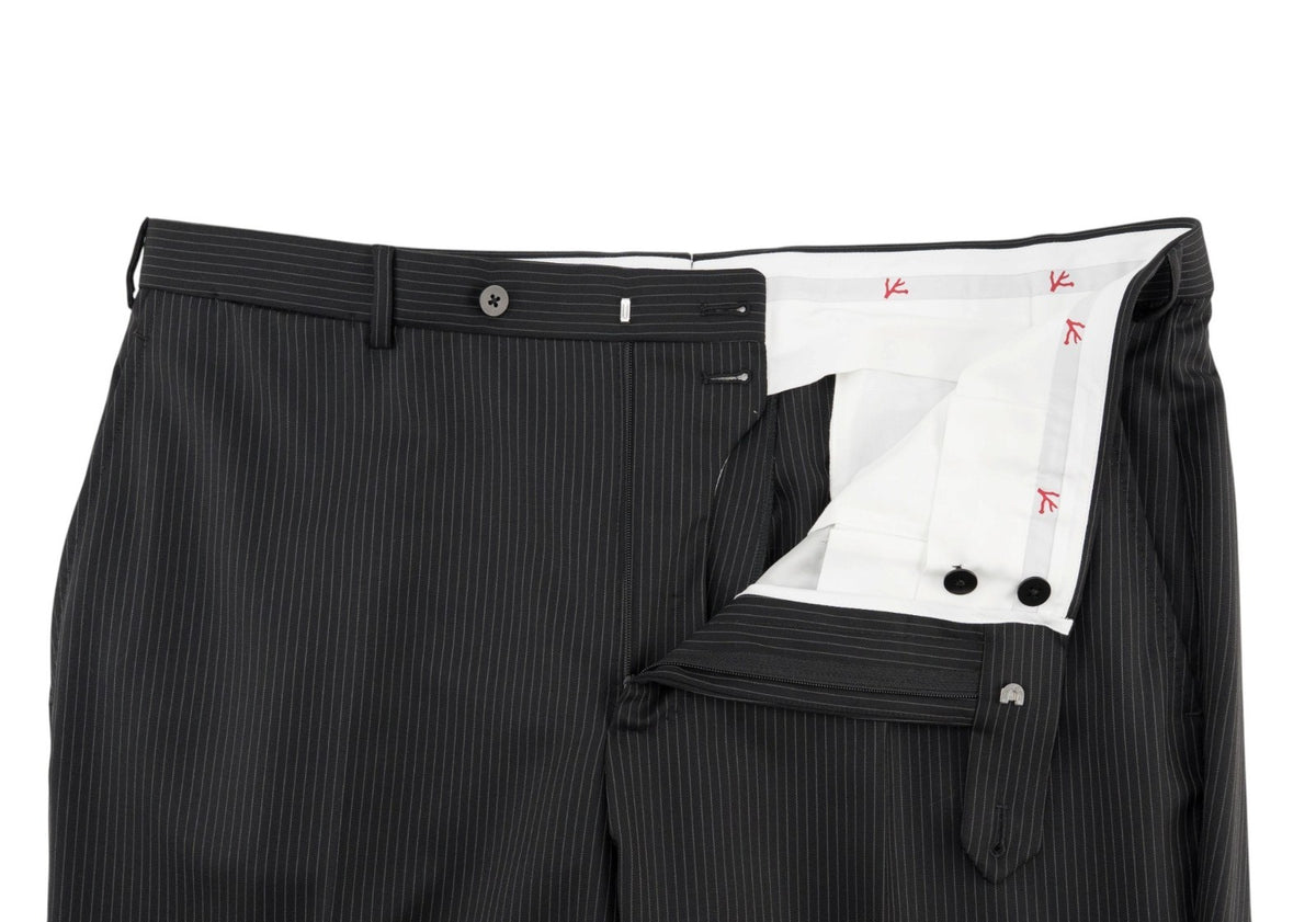 $6600 ISAIA NAPOLI "Marechiaro" Black Suit Fine Wool 4 Season 46 US / 56 EU 8R