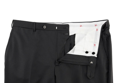 $6600 ISAIA NAPOLI "Marechiaro" Black Suit Fine Wool 4 Season 46 US / 56 EU 8R