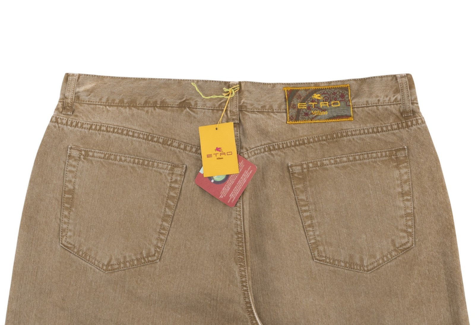 850$ ETRO MILANO Washed Beige Denim Cotton Jeans Pant Relaxed Fit 40 US / 56 EU