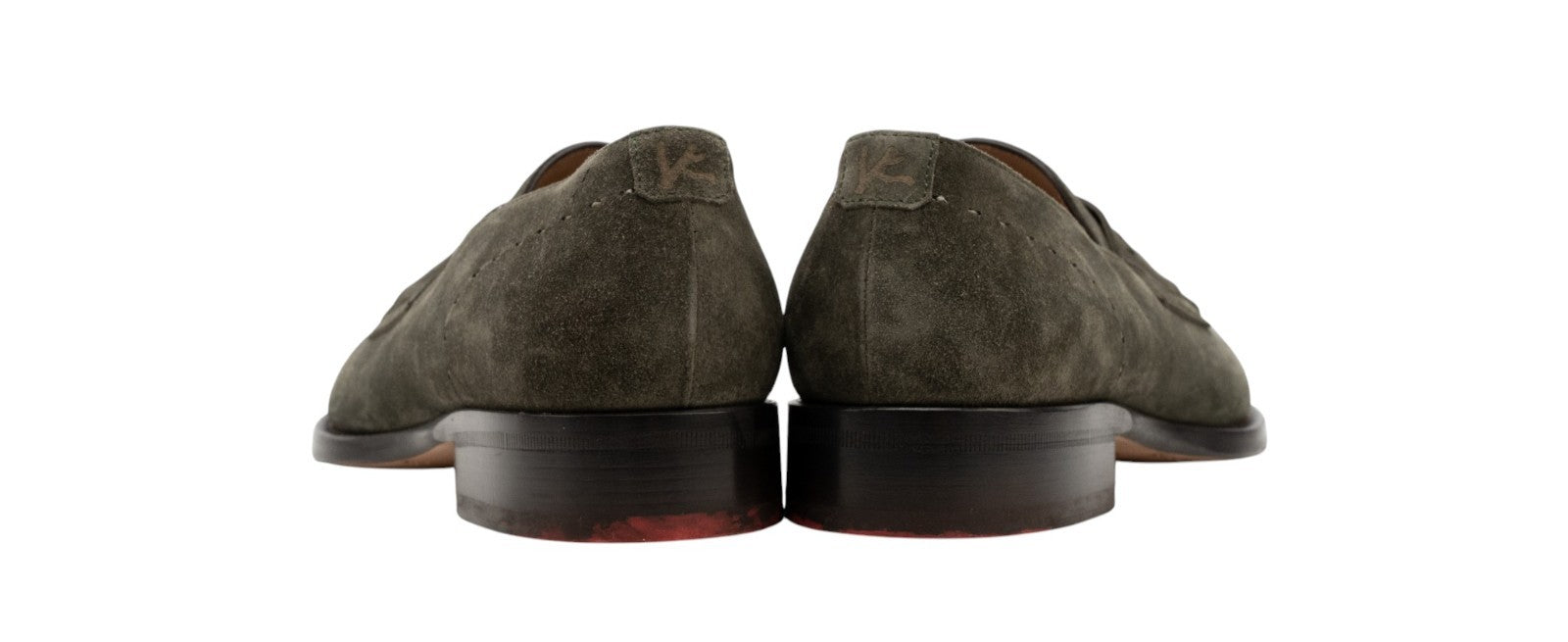 ISAIA NAPOLI Green Suede Penny Loafer Shoes Leather Sole 9 UK / 10 US / 43 IT