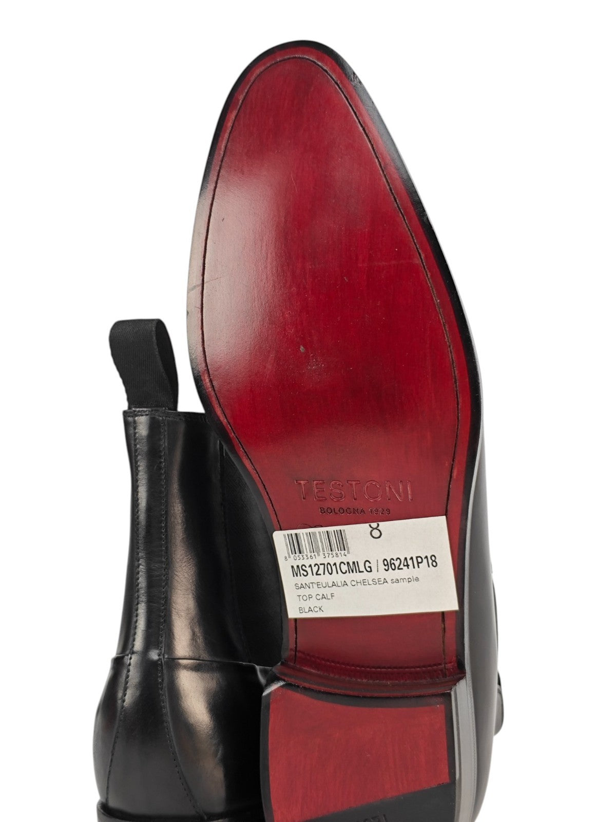 1450$ TESTONI "Sant'eulalia" Black Chelsea Boot Shoes Top Calf 8 UK 9 US  42 IT