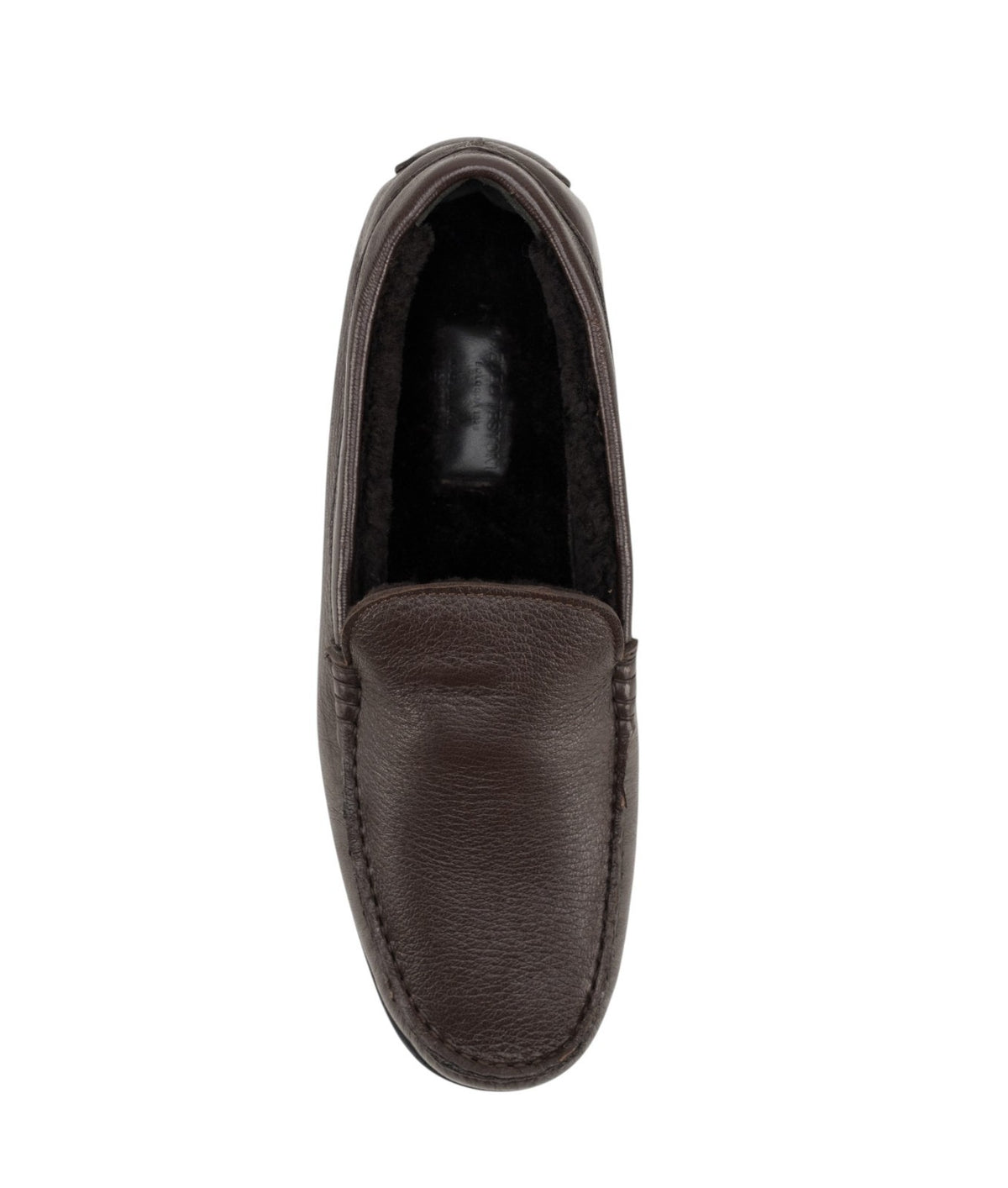 1300$ TESTONI "Gargano" Loafer Shoes Deer + Fur Lining Cigar 8 UK / 9 US / 42 IT