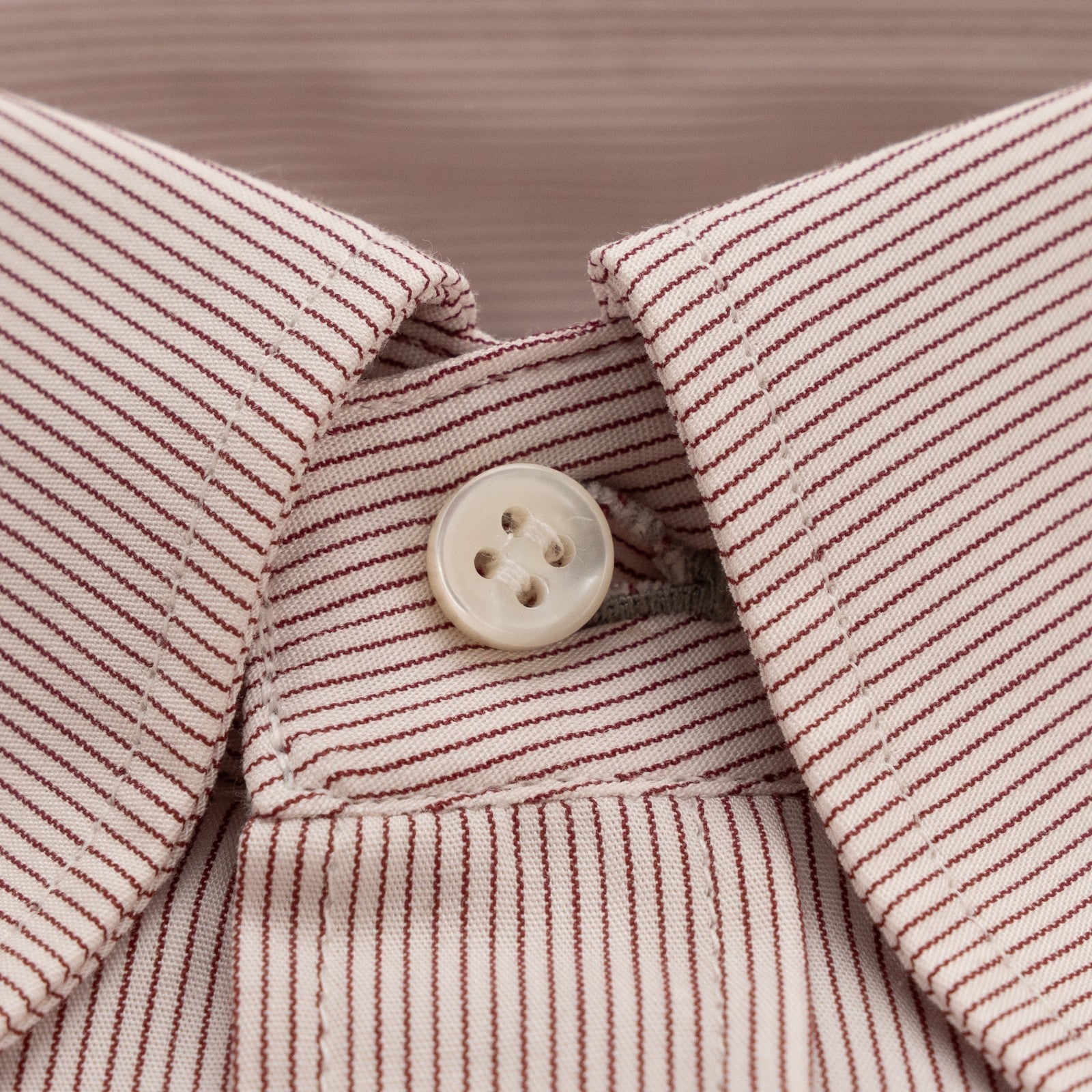 950$ BRUNELLO CUCINELLI Shirt Red Striped Pocket Button-Down Cotton Size S