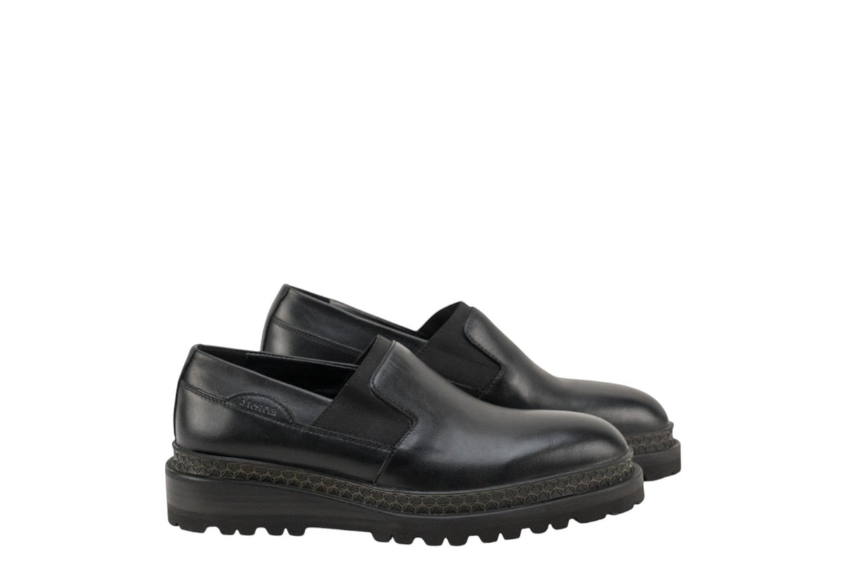 $950 TESTONI BOLOGNA Slip-On Sport Napa Calf Black